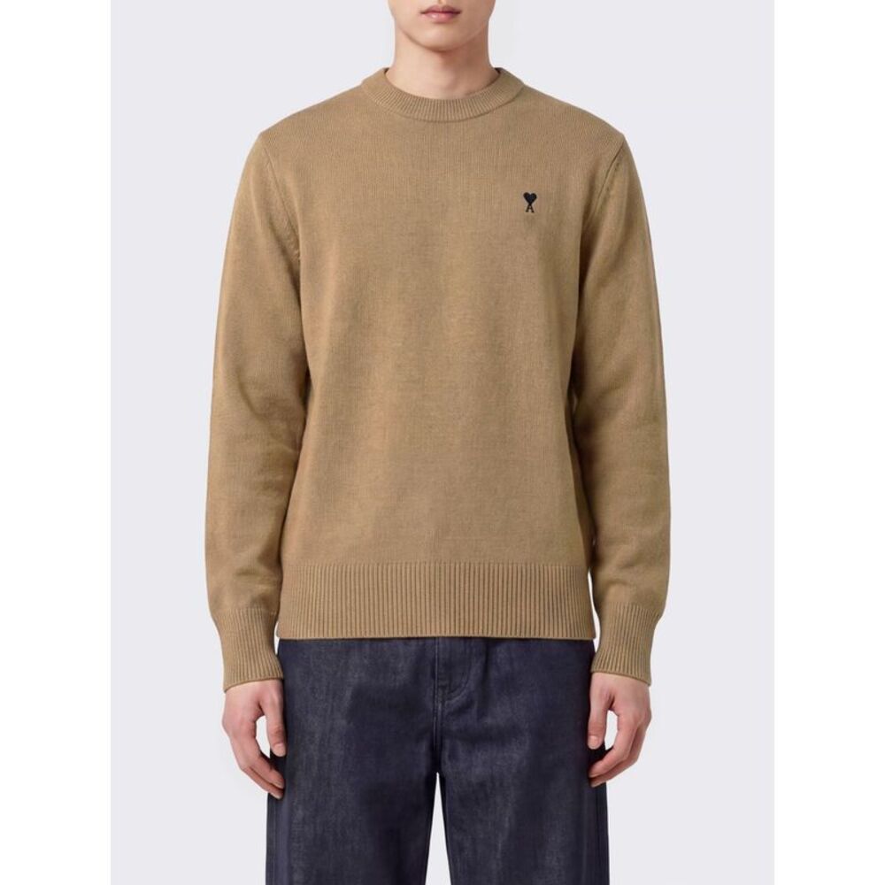 Ami Paris Men Crewneck Wool Jumper Ami Paris With Ami De Coeur Logo Embroidery
